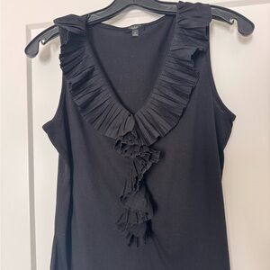 Talbots sleeveless T with ruffle collar detail in size medium